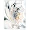 Designart - White Stained Glass Floral Art - Large Floral Wall Art Canvas